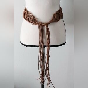 Faux Leather Tie Belt XXL